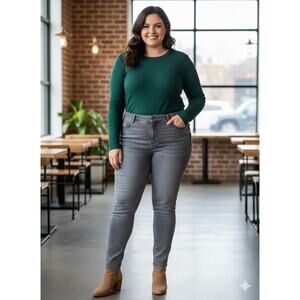 Avenue Denim Women 30W Tall Washed Black/ Gray Denim "Skinny" Stretch Jeans